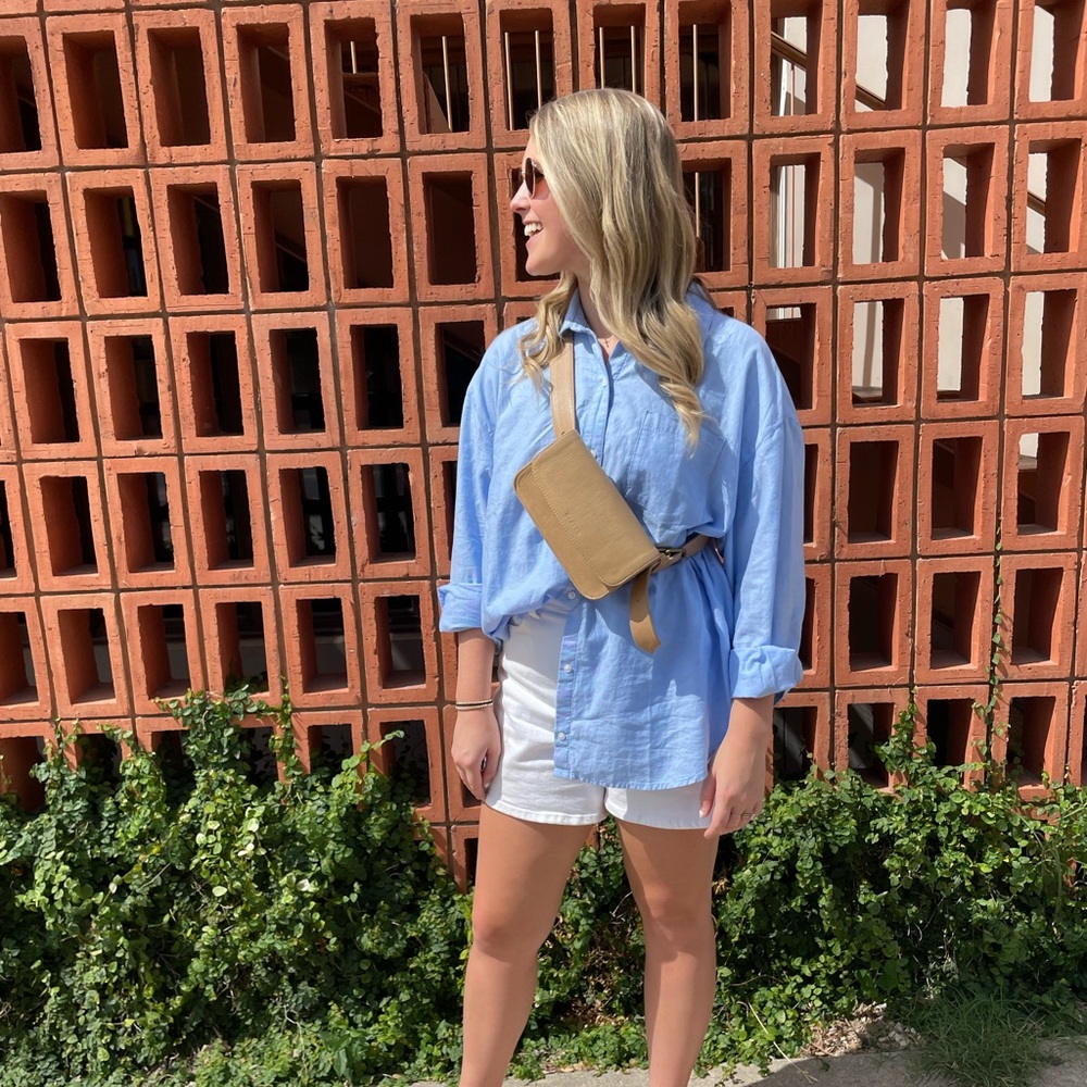 Old Navy Light Oversized Button-Down Boyfriend Shirt